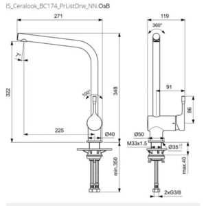 Смеситель для кухонной мойки Ideal Standard CERALOOK BC174GN-фото2