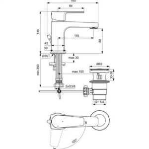 Смеситель для раковины Ideal Standard CERAFINE D BC745AA-фото2