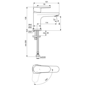 Смеситель для раковины Ideal Standard CERAFINE MODEL O BC697AA-фото2