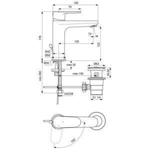Смеситель для раковины Ideal Standard CERAFINE MODEL O BC701AA-фото2