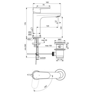Смеситель для раковины Ideal Standard CERAFINE MODEL O BC702AA-фото2