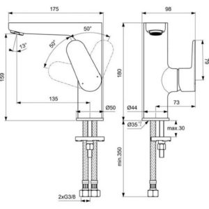 Смеситель для раковины Ideal Standard CERAFINE O BC555XG-фото2