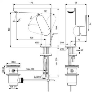 Смеситель для раковины Ideal Standard CERAFINE O BC703XG-фото2