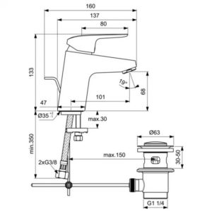Смеситель для раковины Ideal Standard CERAFLEX B1708AA-фото2