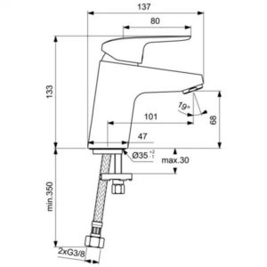 Смеситель для раковины Ideal Standard CERAFLEX B1710AA-фото2