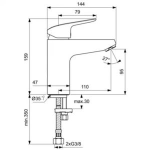 Смеситель для раковины Ideal Standard CERAFLEX B1714AA-фото2
