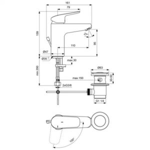Смеситель для раковины Ideal Standard CERAFLEX B1715AA-фото2