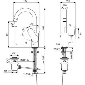 Смеситель для раковины Ideal Standard CERAFLEX B1716AA-фото2