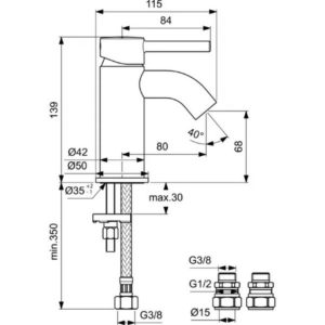 Смеситель для раковины Ideal Standard CERALINE BC185AA-фото2