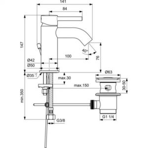 Смеситель для раковины Ideal Standard CERALINE BC193AA-фото2