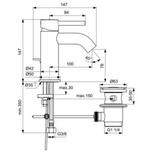 Смеситель для раковины Ideal Standard CERALINE BC193XG-фото2