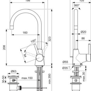 Смеситель для раковины Ideal Standard CERALINE BC195XG-фото2