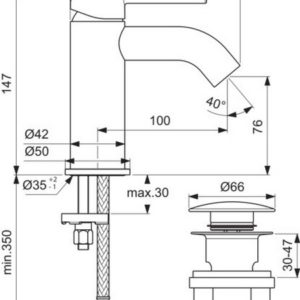 Смеситель для раковины Ideal Standard  CERALINE BC822XG-фото2