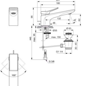 Смеситель для раковины Ideal Standard CONCA BC753GN-фото2