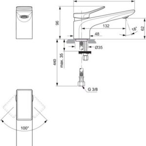 Смеситель для раковины Ideal Standard CONCA BC754GN-фото2