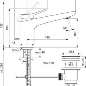 Смеситель для раковины Ideal Standard CONCA BD456AA-фото2
