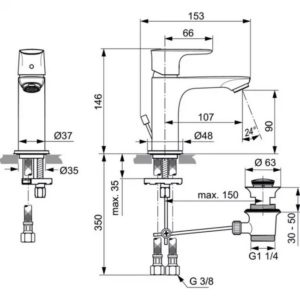 Смеситель для раковины Ideal Standard CONNECT AIR A7007AA-фото2