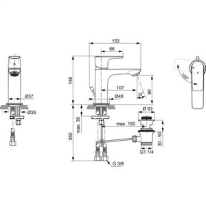 Смеситель для раковины Ideal Standard CONNECT AIR A7008AA-фото2