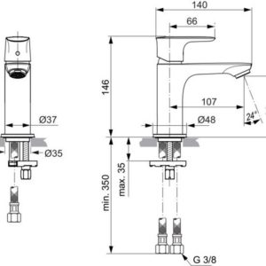 Смеситель для раковины Ideal Standard CONNECT AIR A7010A2-фото2