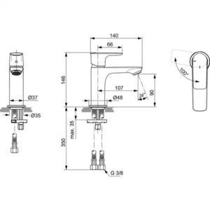 Смеситель для раковины Ideal Standard CONNECT AIR A7011AA-фото2