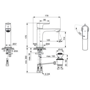 Смеситель для раковины Ideal Standard CONNECT AIR A7013GN-фото2