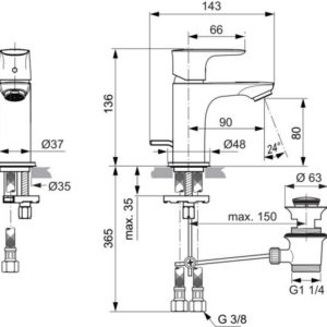Смеситель для раковины Ideal Standard CONNECT AIR A7014A5-фото2