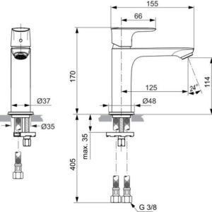 Смеситель для раковины Ideal Standard CONNECT AIR A7015A2-фото2