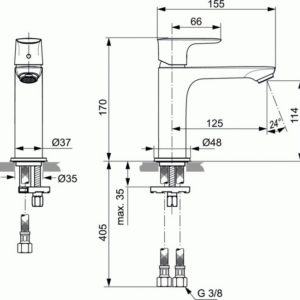 Смеситель для раковины Ideal Standard CONNECT AIR A7015AA-фото2