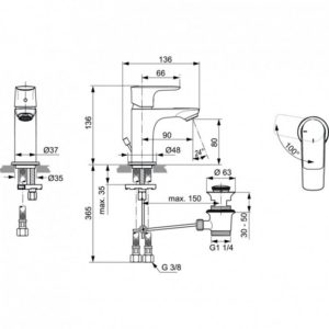 Смеситель для раковины Ideal Standard CONNECT AIR A7017AA-фото2