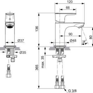 Смеситель для раковины Ideal Standard CONNECT AIR A7018A5-фото2
