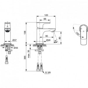 Смеситель для раковины Ideal Standard CONNECT AIR A7019AA-фото2
