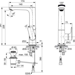 Смеситель для раковины Ideal Standard CONNECT AIR A7020A2-фото2