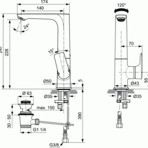 Смеситель для раковины Ideal Standard CONNECT AIR A7020AA-фото2