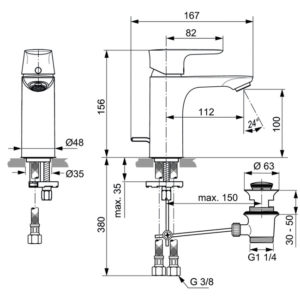 Смеситель для раковины Ideal Standard CONNECT AIR A7021GN-фото2