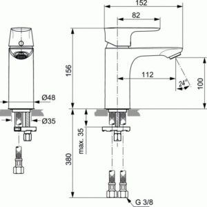 Смеситель для раковины Ideal Standard CONNECT AIR A7024AA-фото2