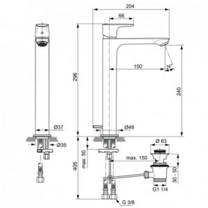 Смеситель для раковины Ideal Standard CONNECT AIR A7025AA-фото2