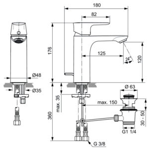 Смеситель для раковины Ideal Standard CONNECT AIR A7053A2-фото2
