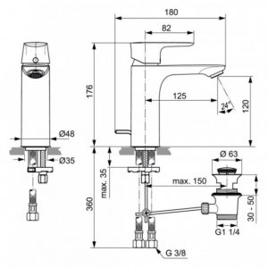 Смеситель для раковины Ideal Standard CONNECT AIR A7053AA-фото2