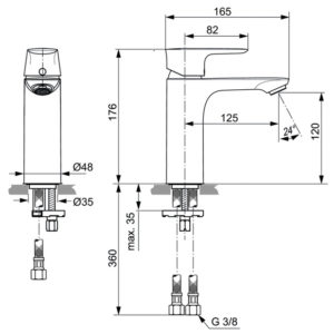 Смеситель для раковины Ideal Standard CONNECT AIR A7055GN-фото2
