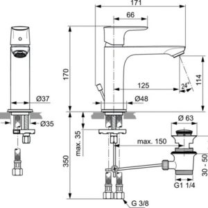 Смеситель для раковины Ideal Standard CONNECT AIR Grande A7012GN-фото2