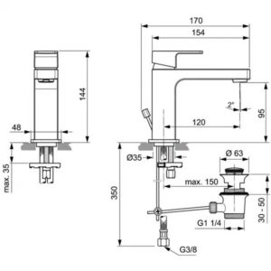 Смеситель для раковины Ideal Standard EDGE A7101AA-фото2