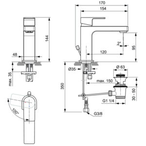 Смеситель для раковины Ideal Standard EDGE A7102AA-фото2