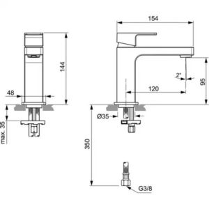 Смеситель для раковины Ideal Standard EDGE A7103AA-фото2