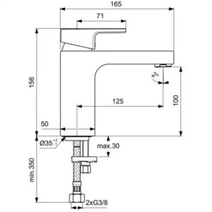 Смеситель для раковины Ideal Standard EDGE A7105AA-фото2