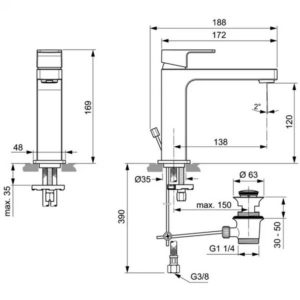 Смеситель для раковины Ideal Standard EDGE A7106AA-фото2