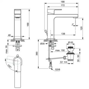 Смеситель для раковины Ideal Standard EDGE A7107AA-фото2