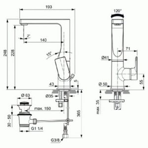 Смеситель для раковины Ideal Standard EDGE A7110AA-фото2