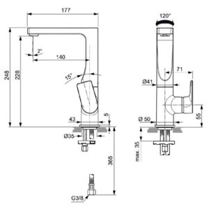 Смеситель для раковины Ideal Standard EDGE A7111AA-фото2