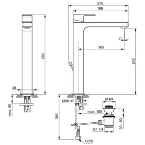 Смеситель для раковины Ideal Standard EDGE A7112AA-фото2