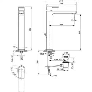 Смеситель для раковины Ideal Standard EDGE A7113AA-фото2